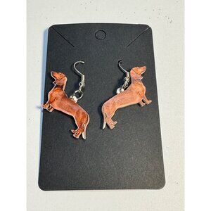 Dachshund Dog Shaped Earrings Lightweight Acrylic Hook Earrings Dog Mom Pets